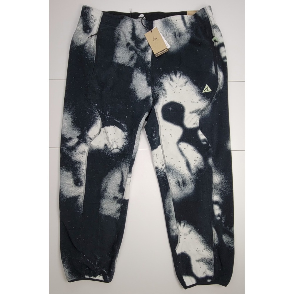 Nike ACG Wolf Tree Fleece Polartec Pants Black White IB3699-060 Men's Size XXL